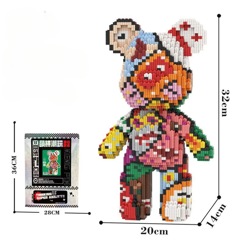 3D Kawaii Bear Micro Diamond Building Block Toy