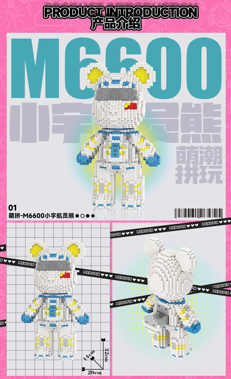 3D Kawaii Bear Micro Diamond Building Block Toy