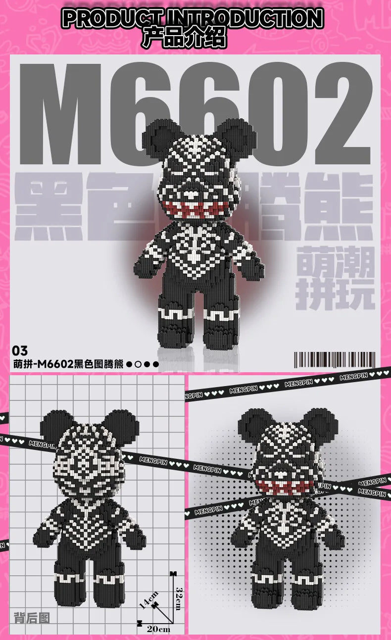3D Kawaii Bear Micro Diamond Building Block Toy